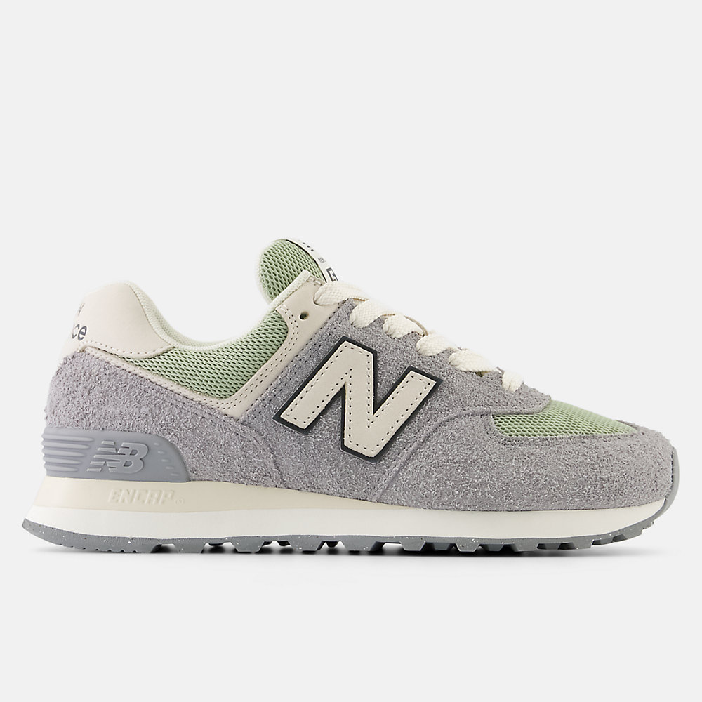 New Balance 574 Shoes Slate Grey with Olivine and Linen